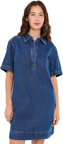 Polo Mini Dress in Airy Denim