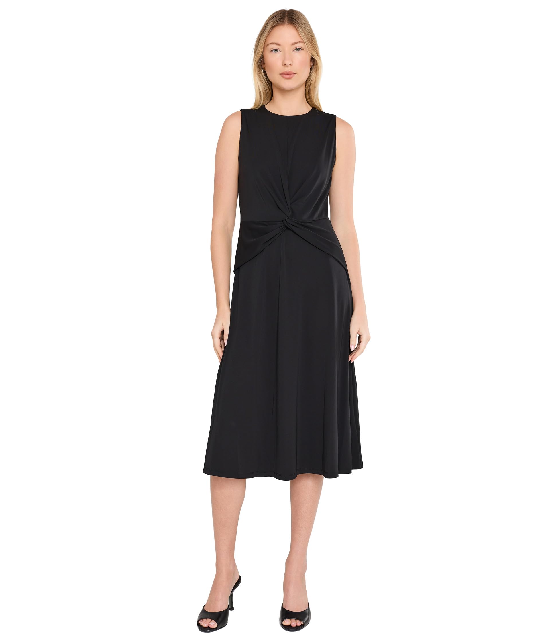 Twist-Front Jersey Sleeveless Dress