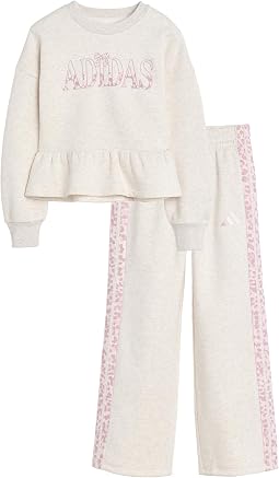Heather Peplum Waist Pullover Pant Set (toddler/Little Kid)