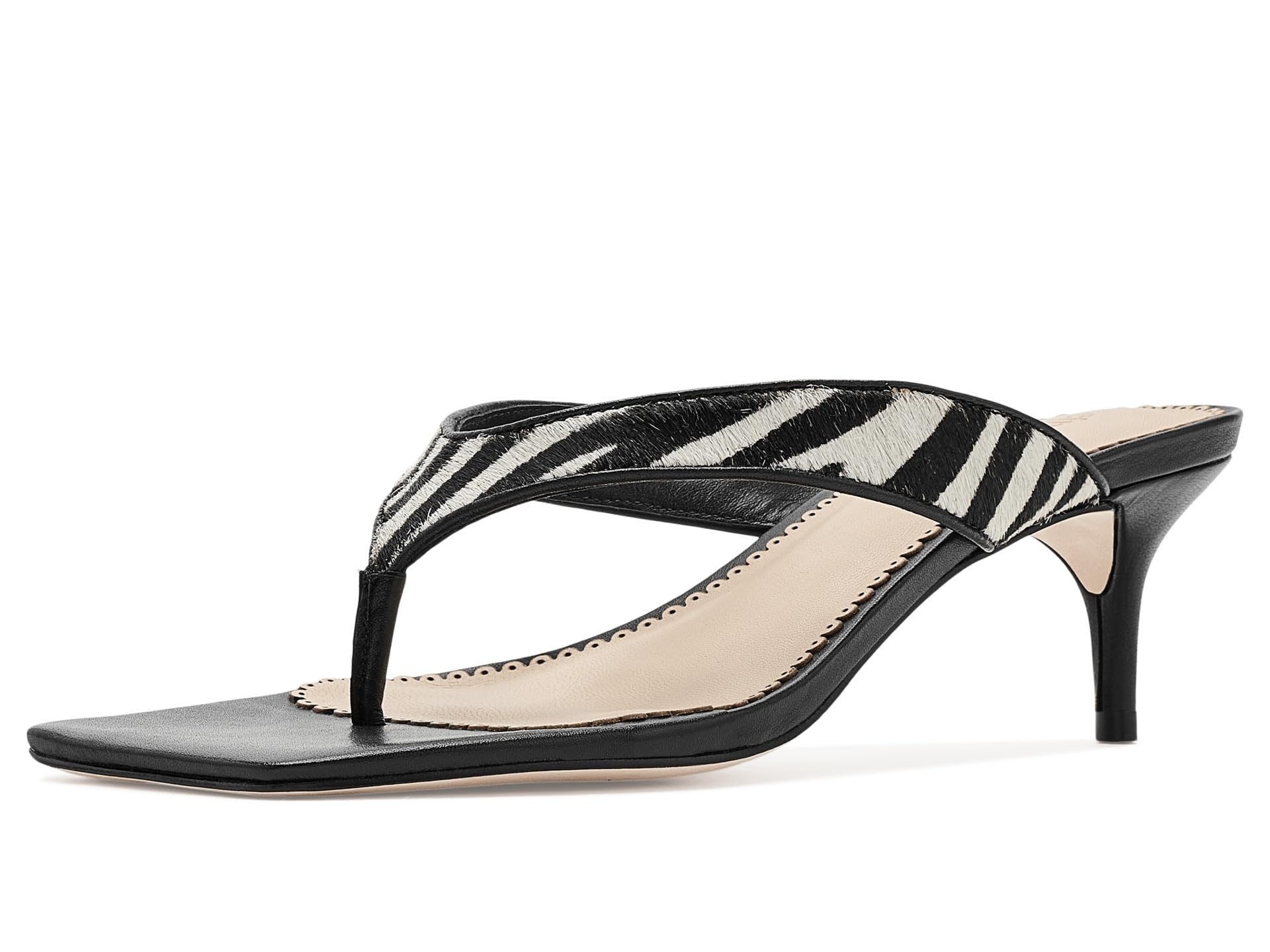 Frankie Zebra Haircalf Kitten Heel Sandals