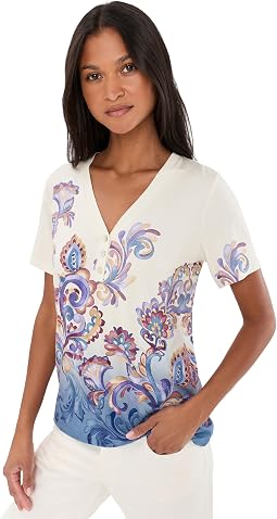 The Janie Favorite Button Neck Tee