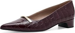 Merlot Red Croco Print Leather
