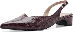 Merlot Red Croco Print Leather