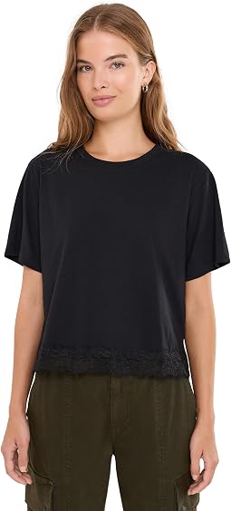 Футболка Splendid Lainey Lace Trim Shorts Sleeve Tee