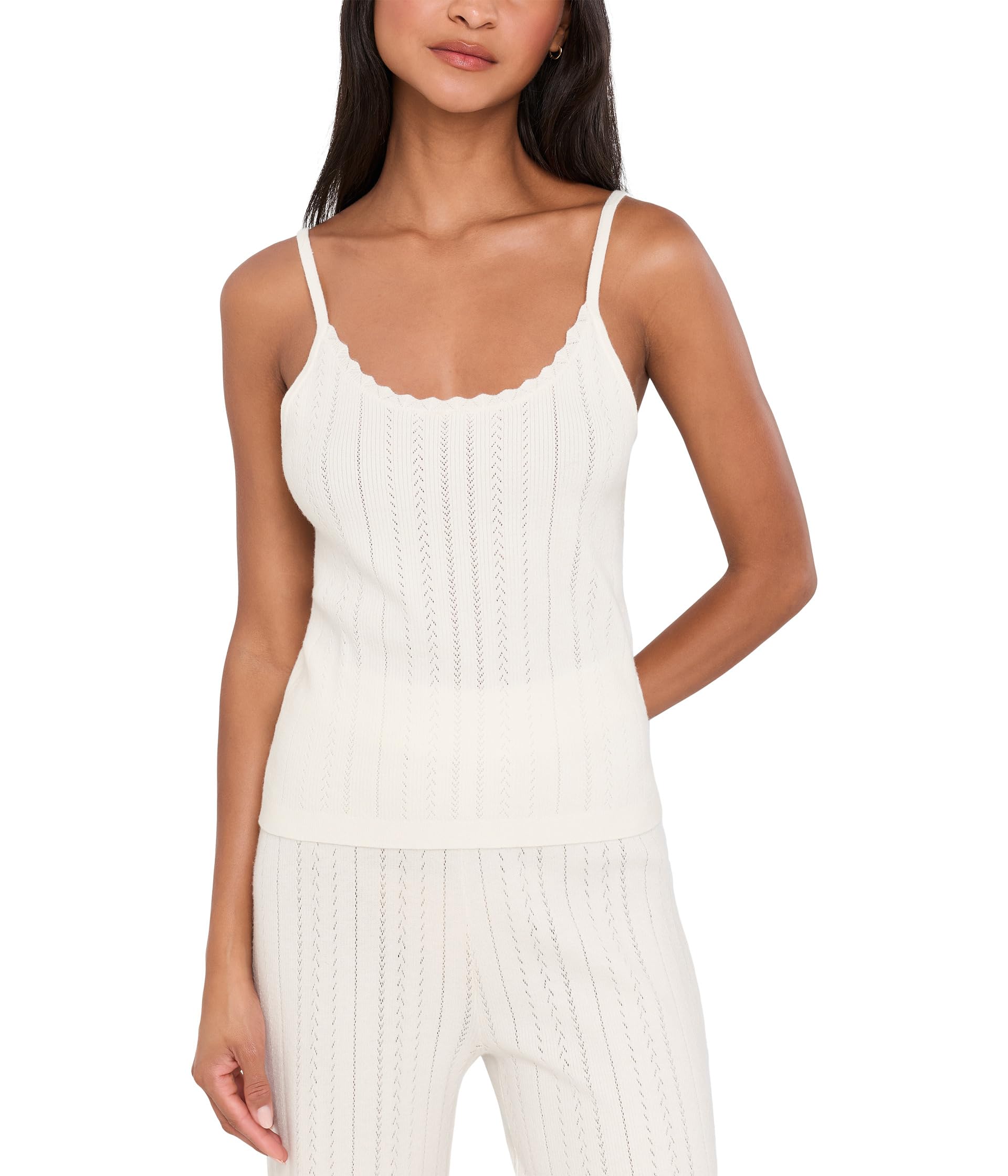 Pointelle Sweater Scoop Neck Cami