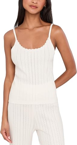 Pointelle Sweater Scoop Neck Cami