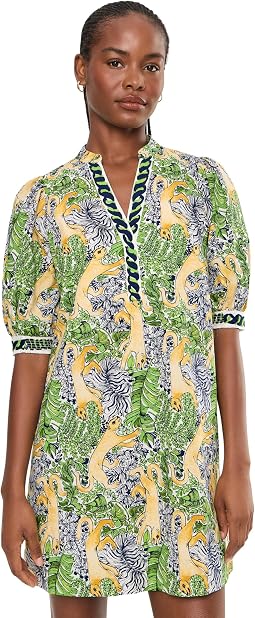 Multi Lil Palm Prowl Engineered Woven Dress