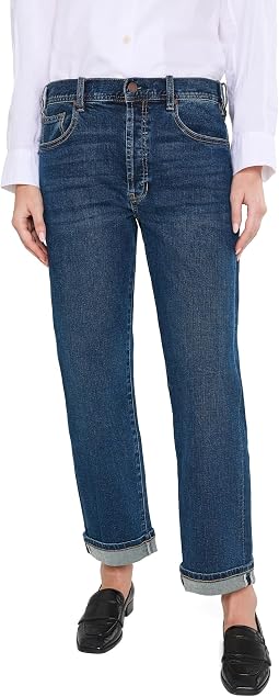 Sloane Slouchy Low-Rise Girlfriend Cuffed Jeans