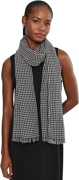 Wool Cotton Check Wrap