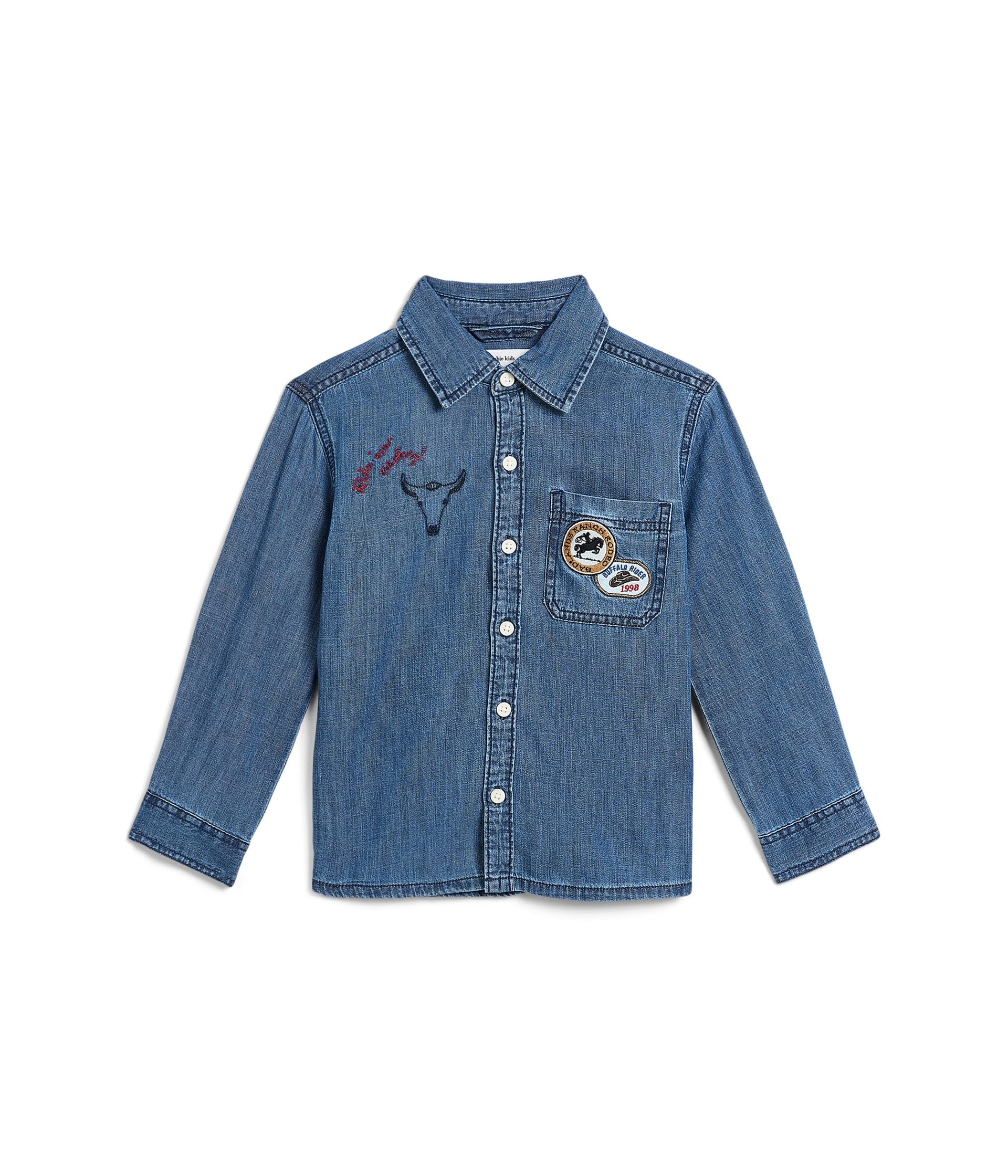 Рубашка Denim Patch (Младший ребенок/Старший ребенок)