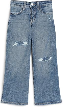 Destroyed High-Rise Wide Leg Jeans (Big Kid)