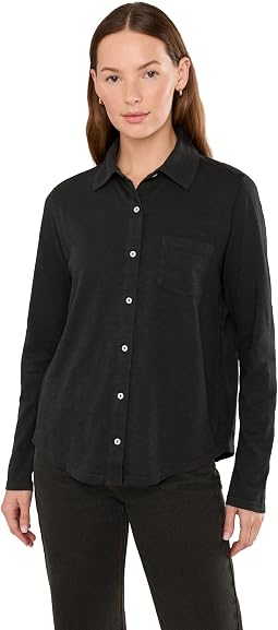 Garment Dye Tee, Long Sleeve, Button Front Shirt w/ Collar
