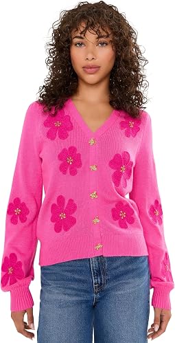 Pink Aster Big Lillys Flower Embroidery