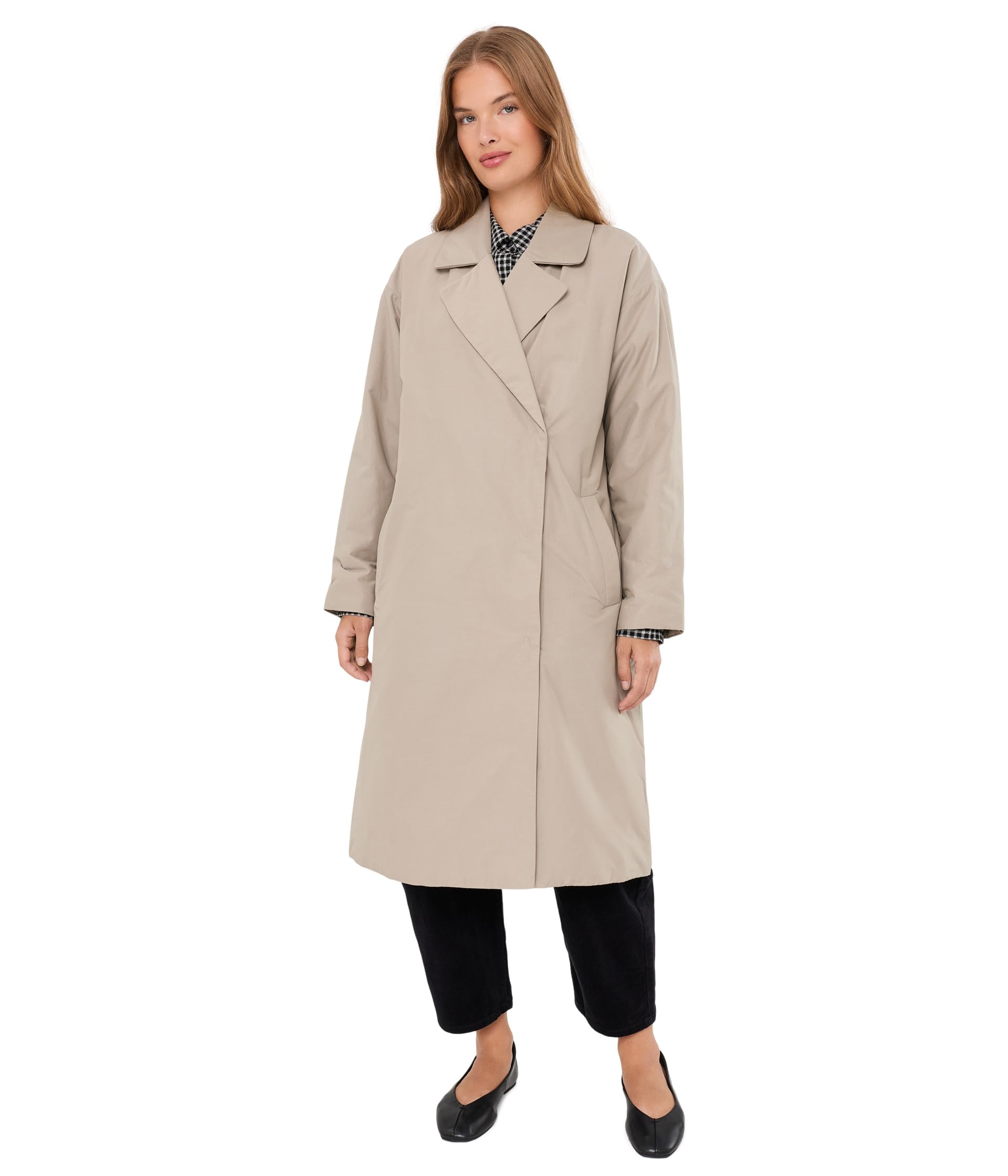 Petite Light Cotton Nylon Padded Trench Coat