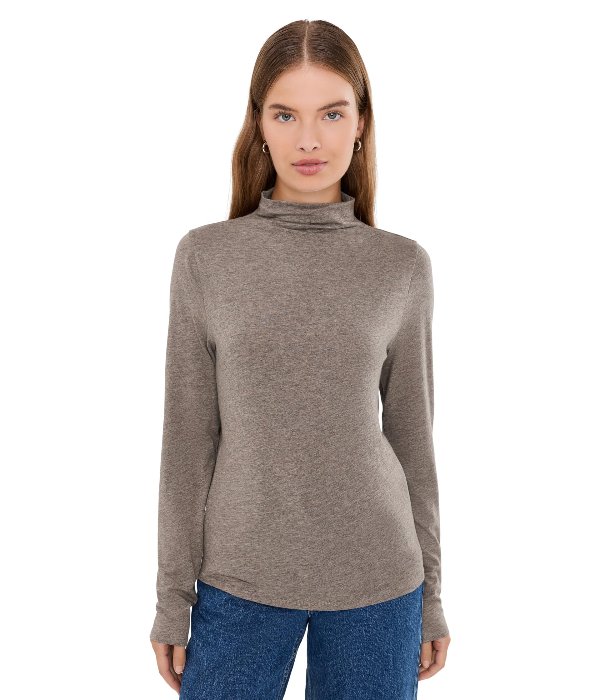 Футболка Melange Sheer Knit с воротником-воронкой