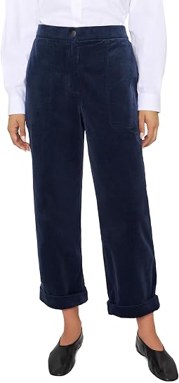 Organic Cotton Stretch Corduroy Ankle Straight Pants