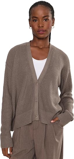 Peruvian Cotton Blend V-neck Cardigan
