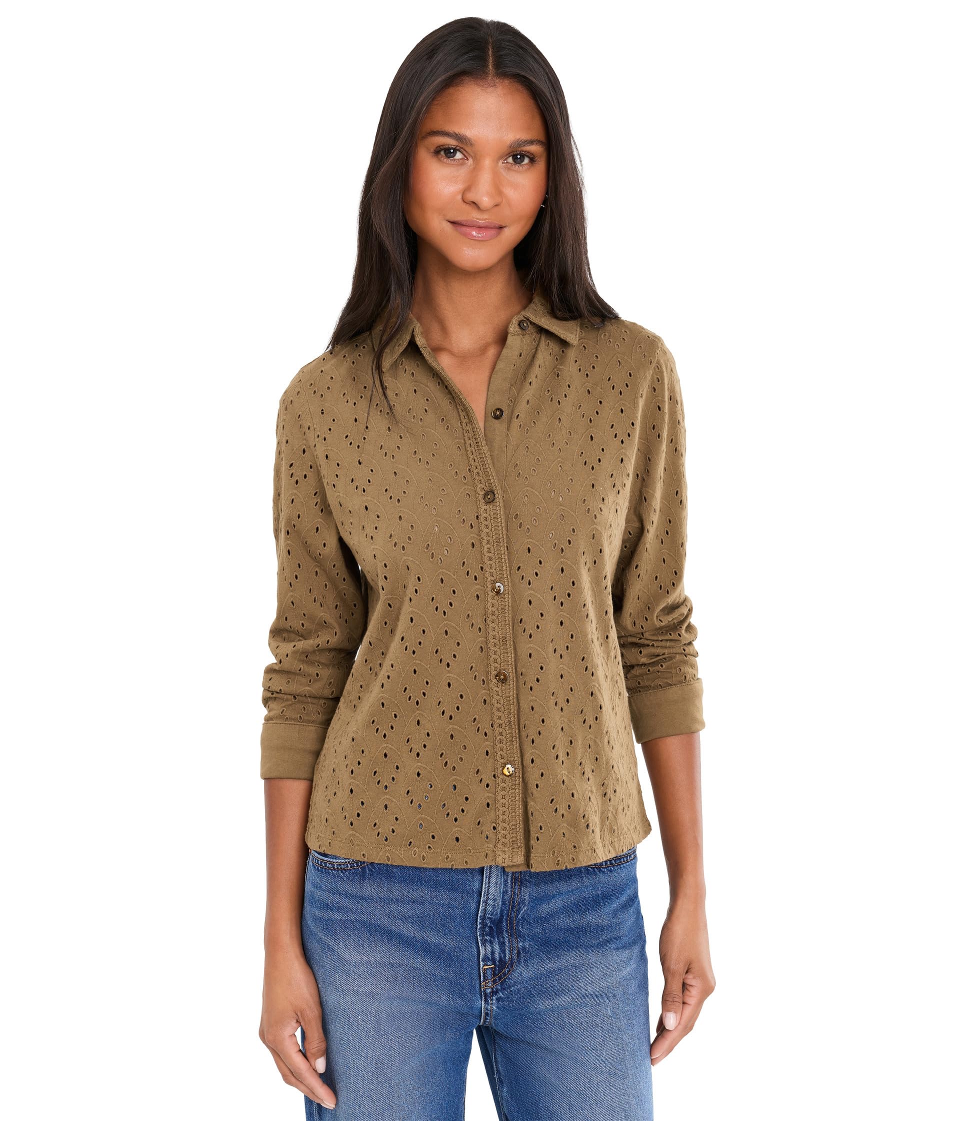 NIC+ZOE Женская блузка Knit Eyelet Pop On Top