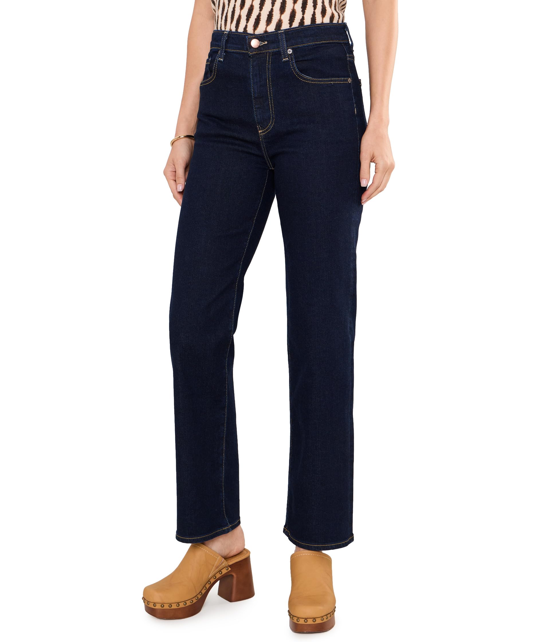 Brinley Mid-Rise Straight Jeans in Chord