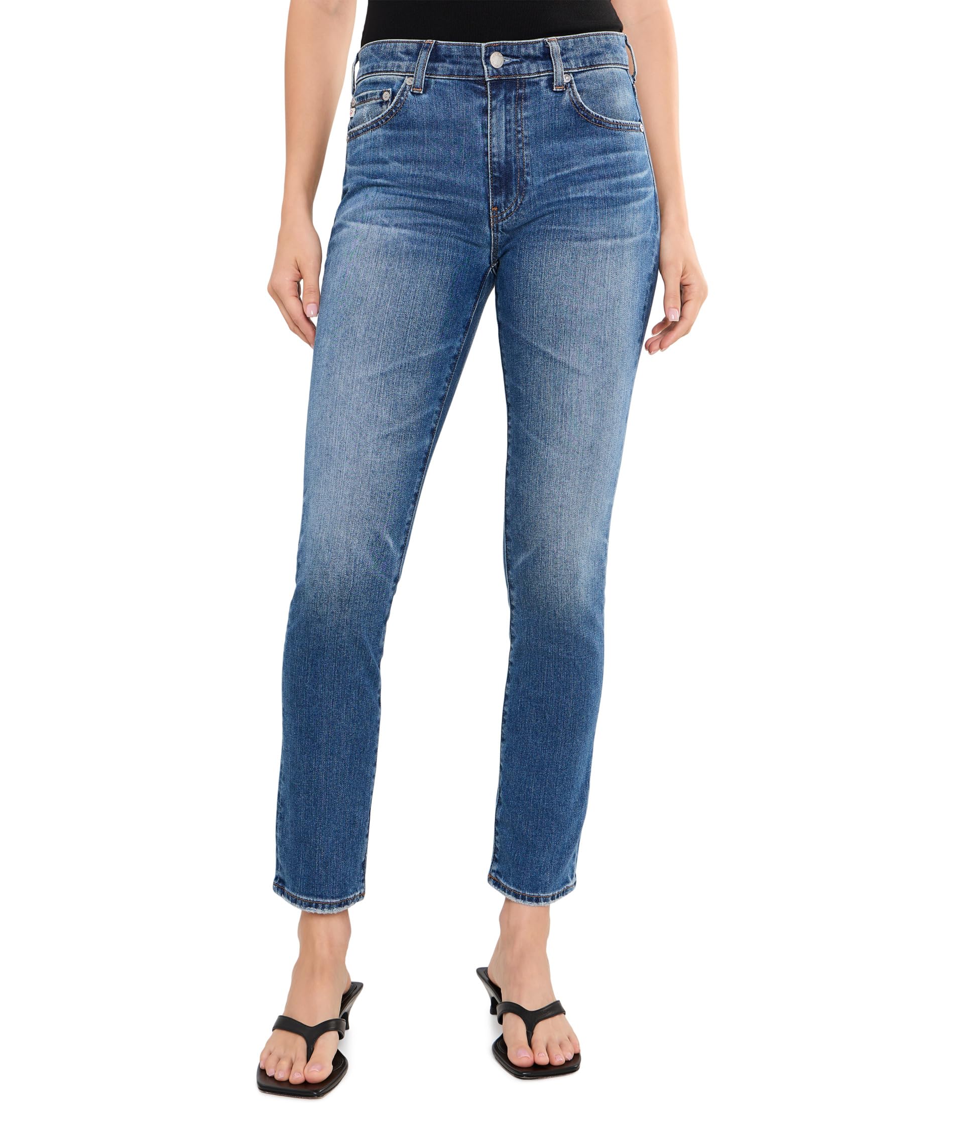 Mari Mid-Rise Slim Straight Jeans in 15 Years Prague