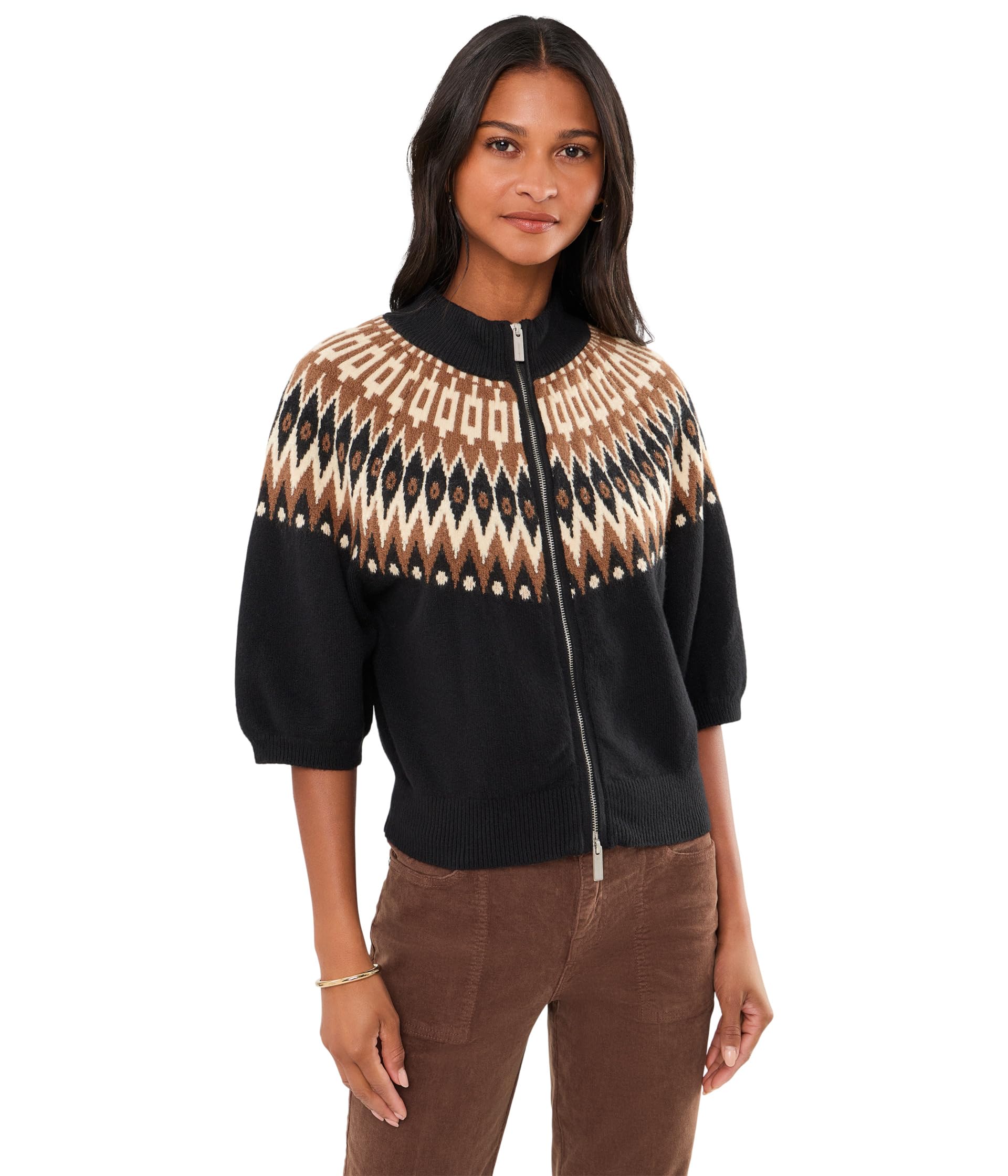 Женский свитер Fair Isle Zip-Up