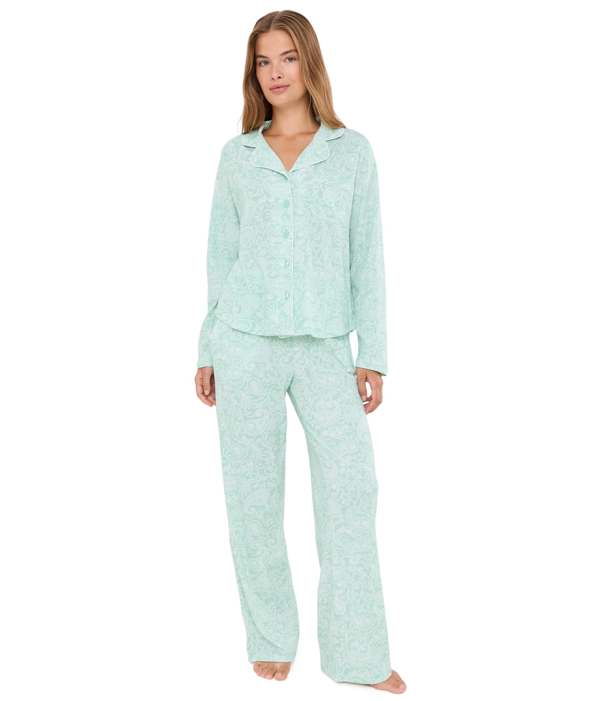 Petite Two-Piece Long Sleeve Girlfriend Pajama Set
