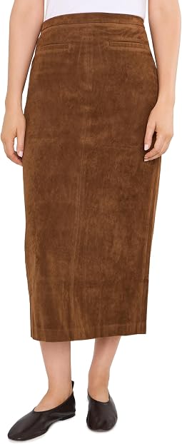 The Suede Welt Pocket Midi Skirt