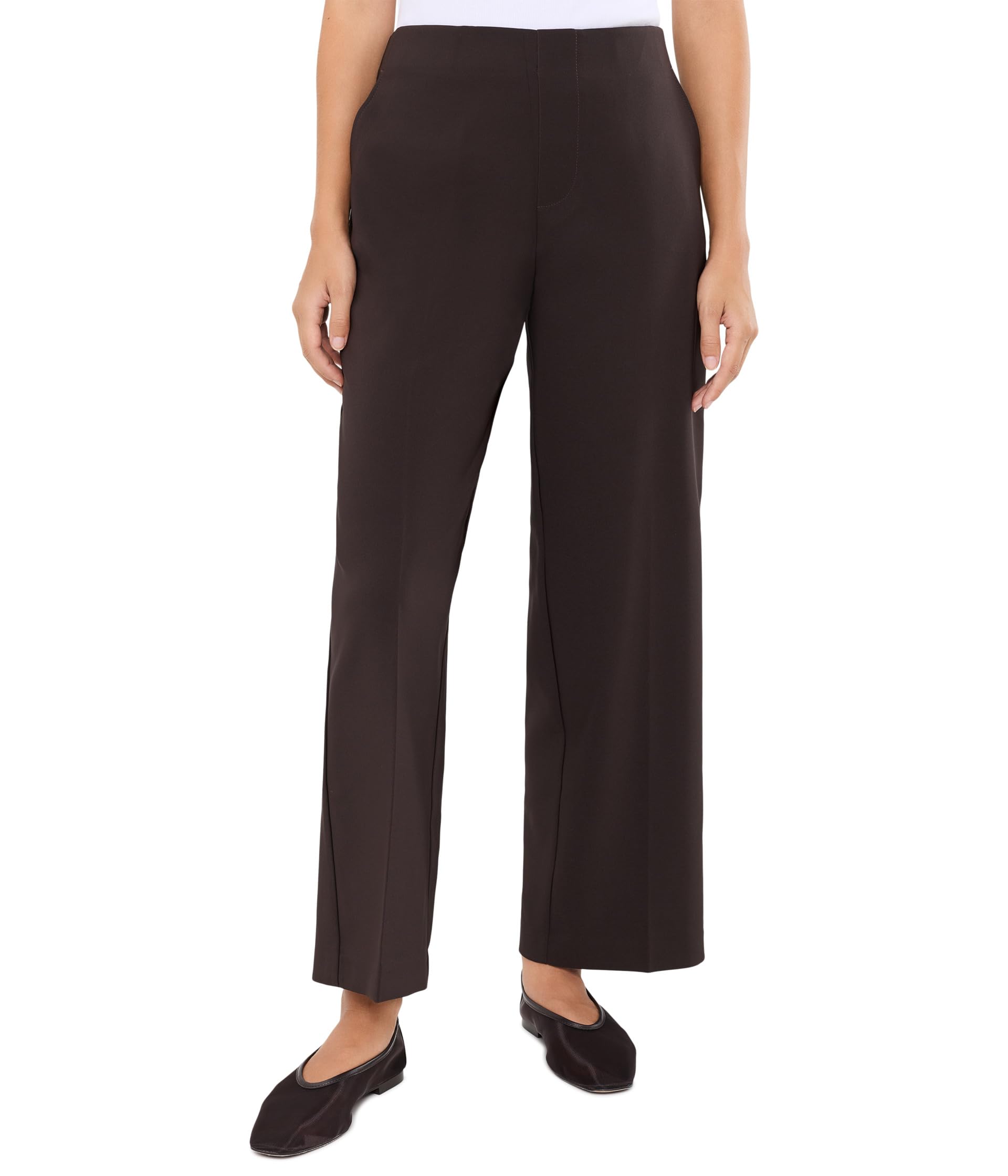 Petite Lenox Wide Leg Sleek Stretch Pants