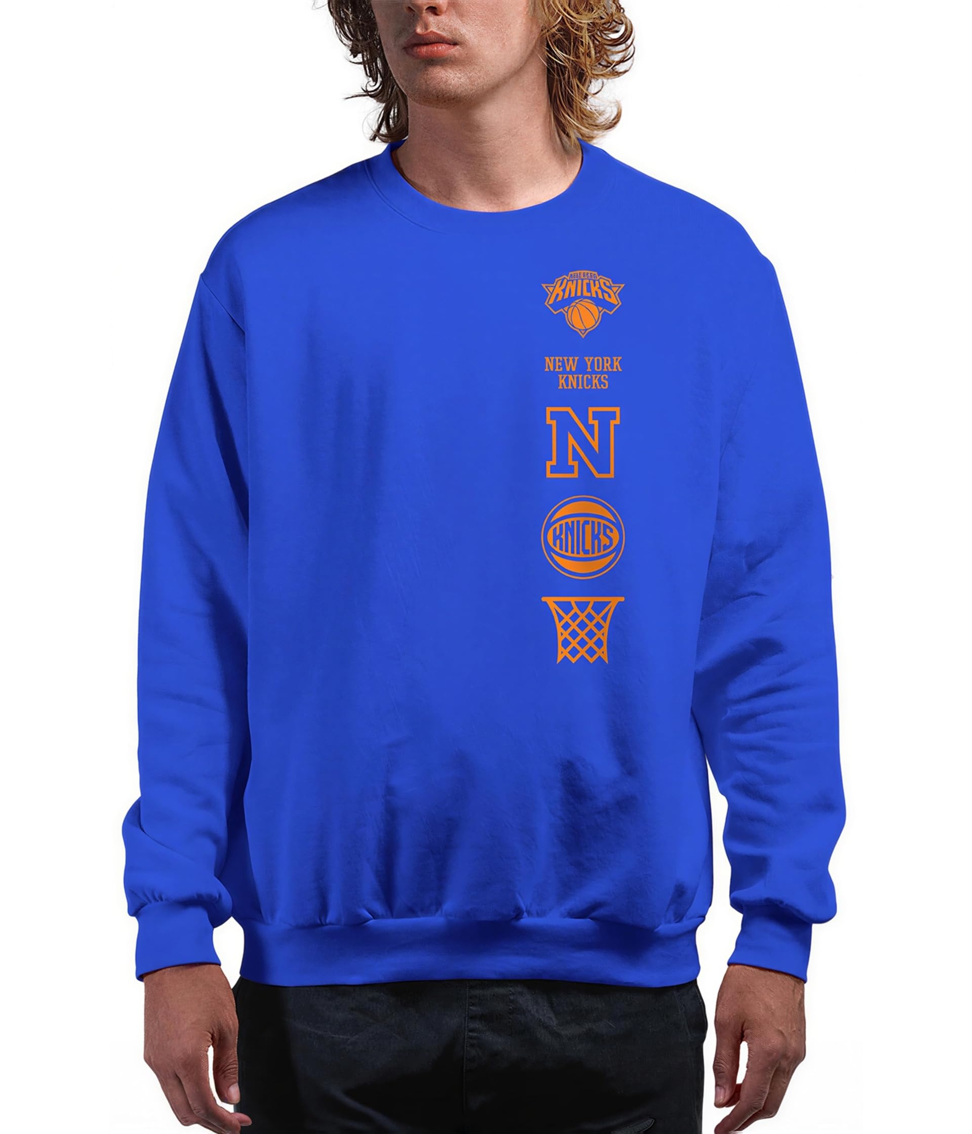 Officially Licensed NBA Stacked Logo Crew Neck Sweatshirt