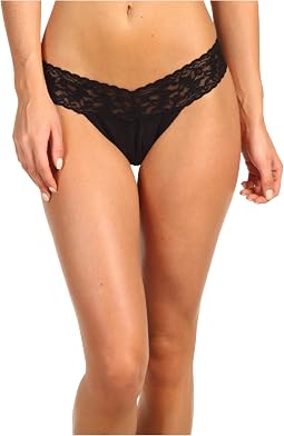 Organic Cotton Low Rise Thong w/ Lace