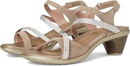 Almond Suede/Clear Rhinestones