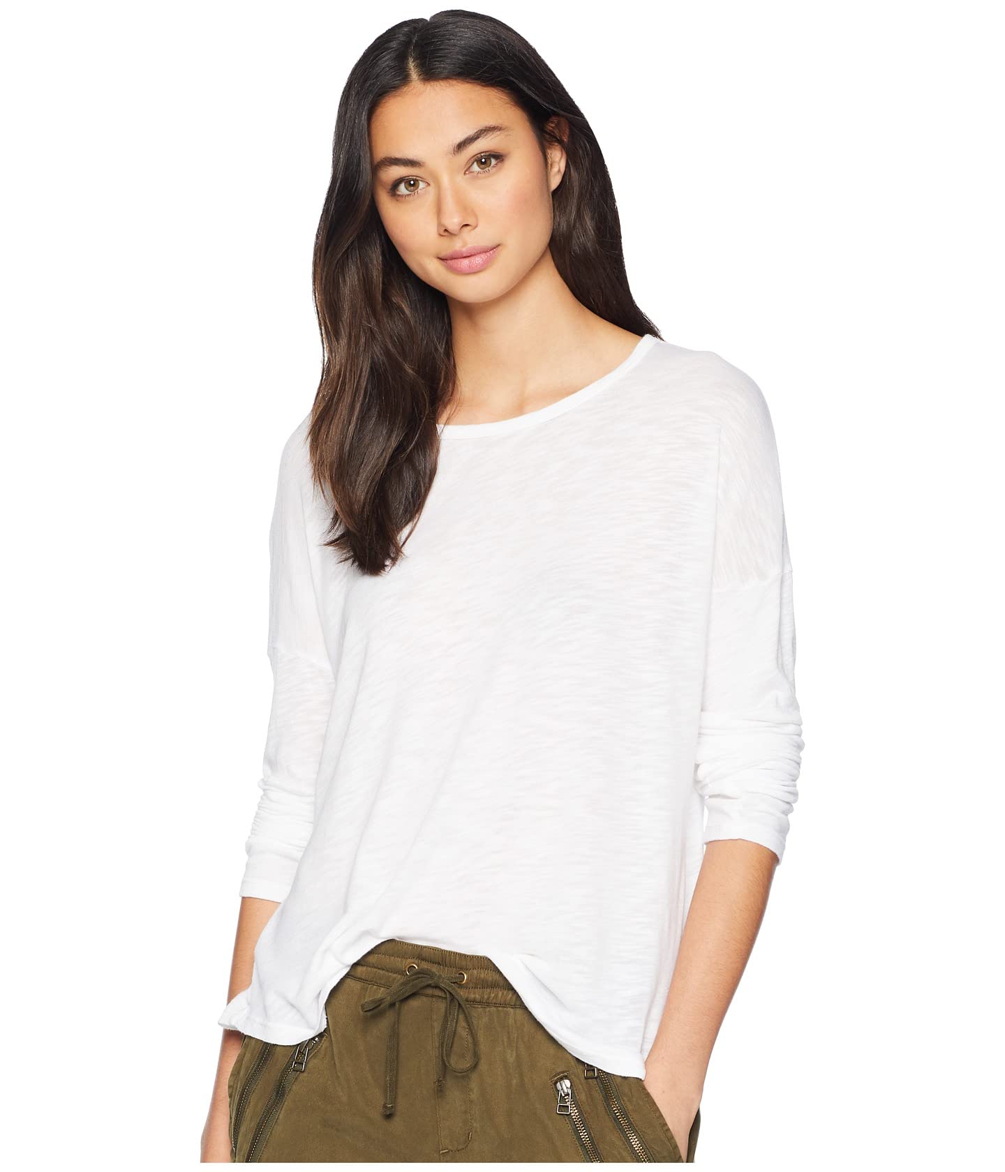 Zander Long Sleeve Cotton Modal Slub Easy Crew Tee