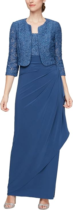 Long Empire Waist Bolero Jacket Dress