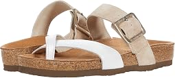 White Pearl Leather/Sand Stone Suede