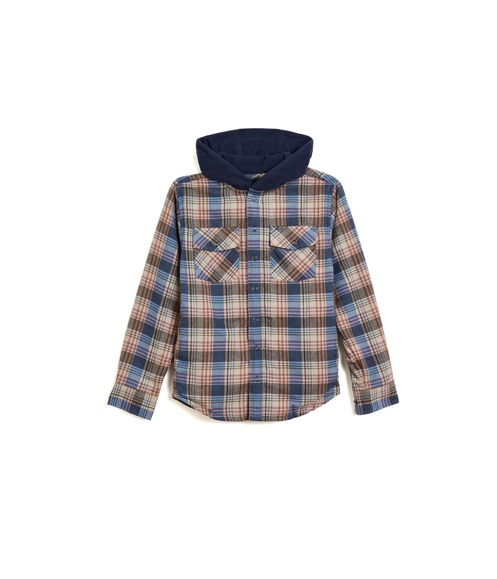 Фланелевая рубашка L.L.Bean Kids с капюшоном и клетчатым узором