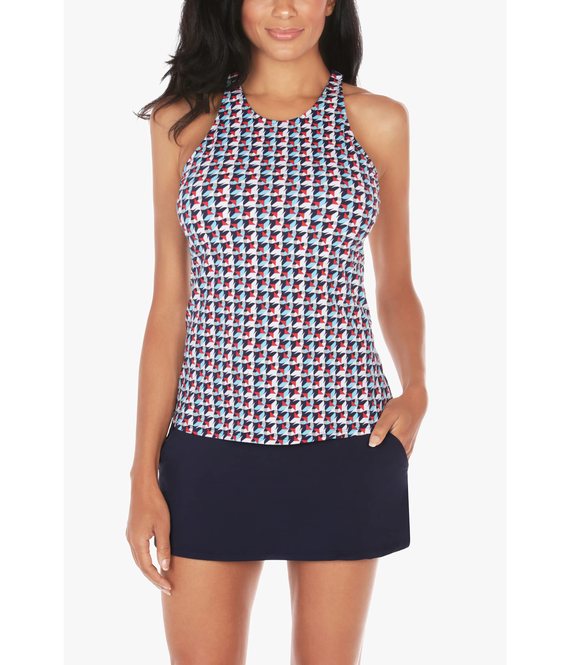 Geo My Way High Neck Tankini