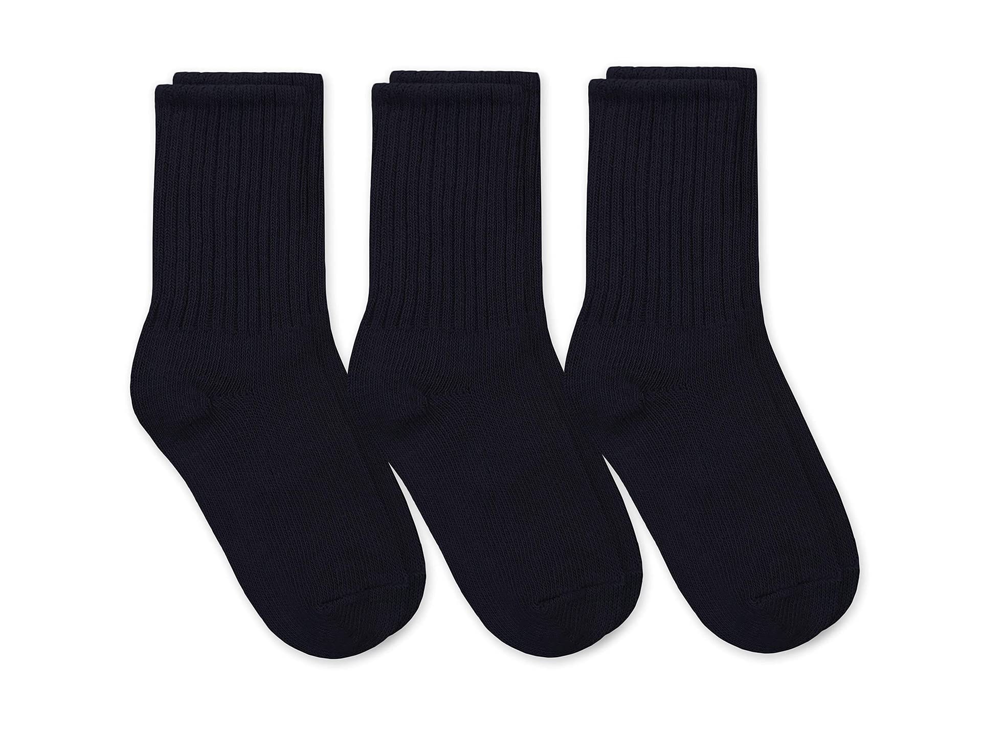 Boys' School Uniform Ribbed Crew Dress Socks 3 Pack