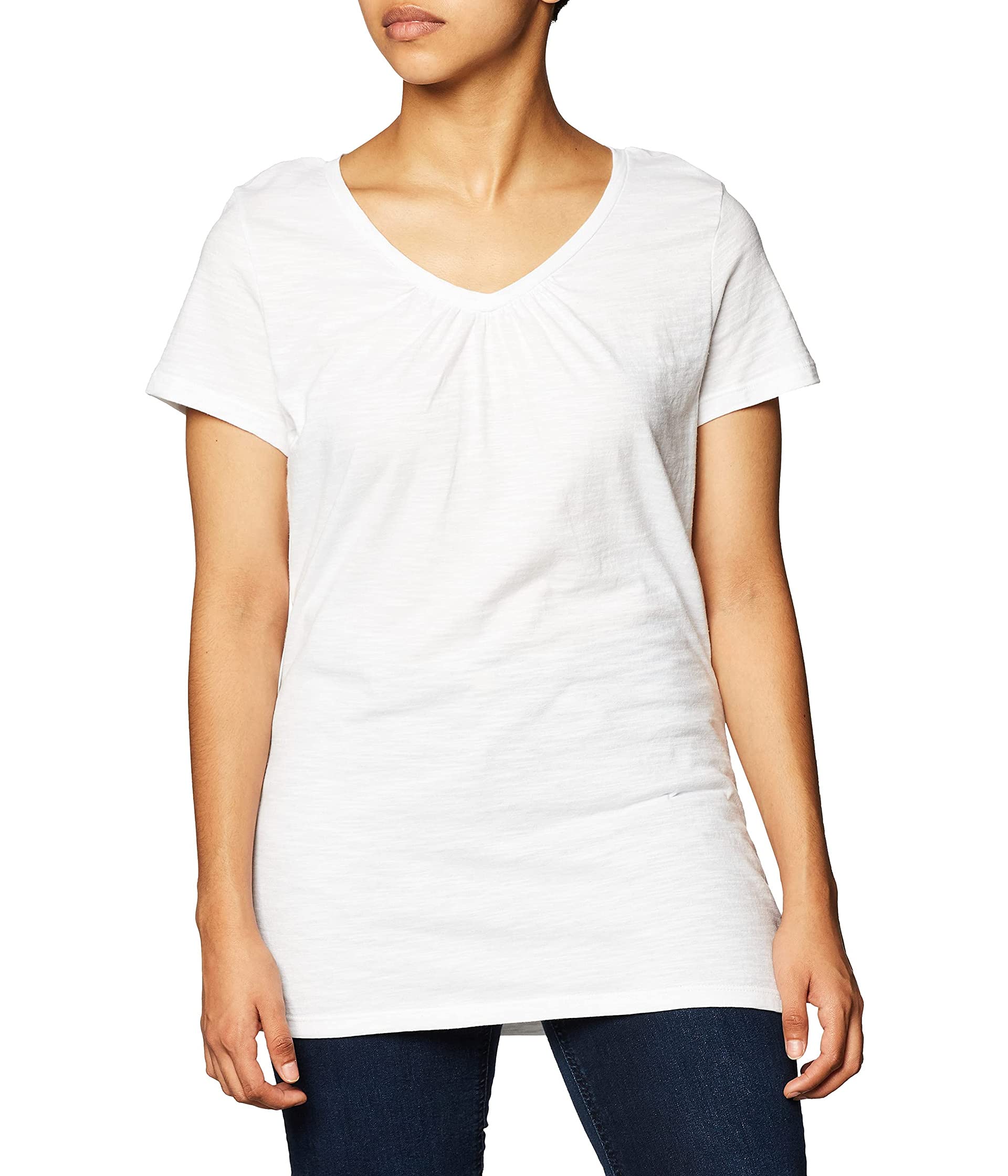 Shirred V-Neck T-Shirt