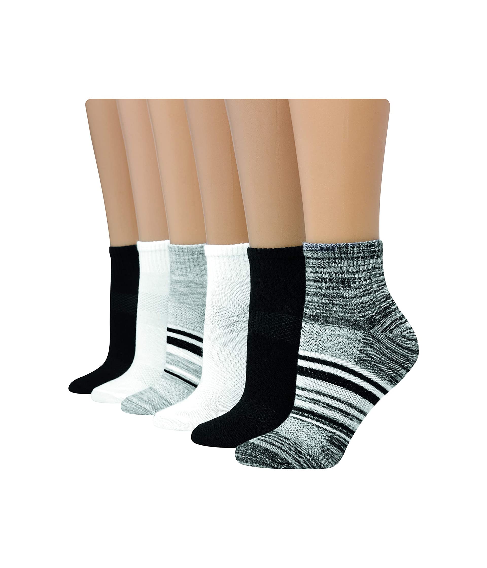 Womens Hanes Women's 6-pair Lightweight Breathable Ventilation Ankle Socks