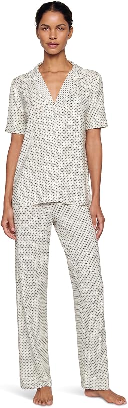 Gisele Printed Short Sleeve Pants Pajama