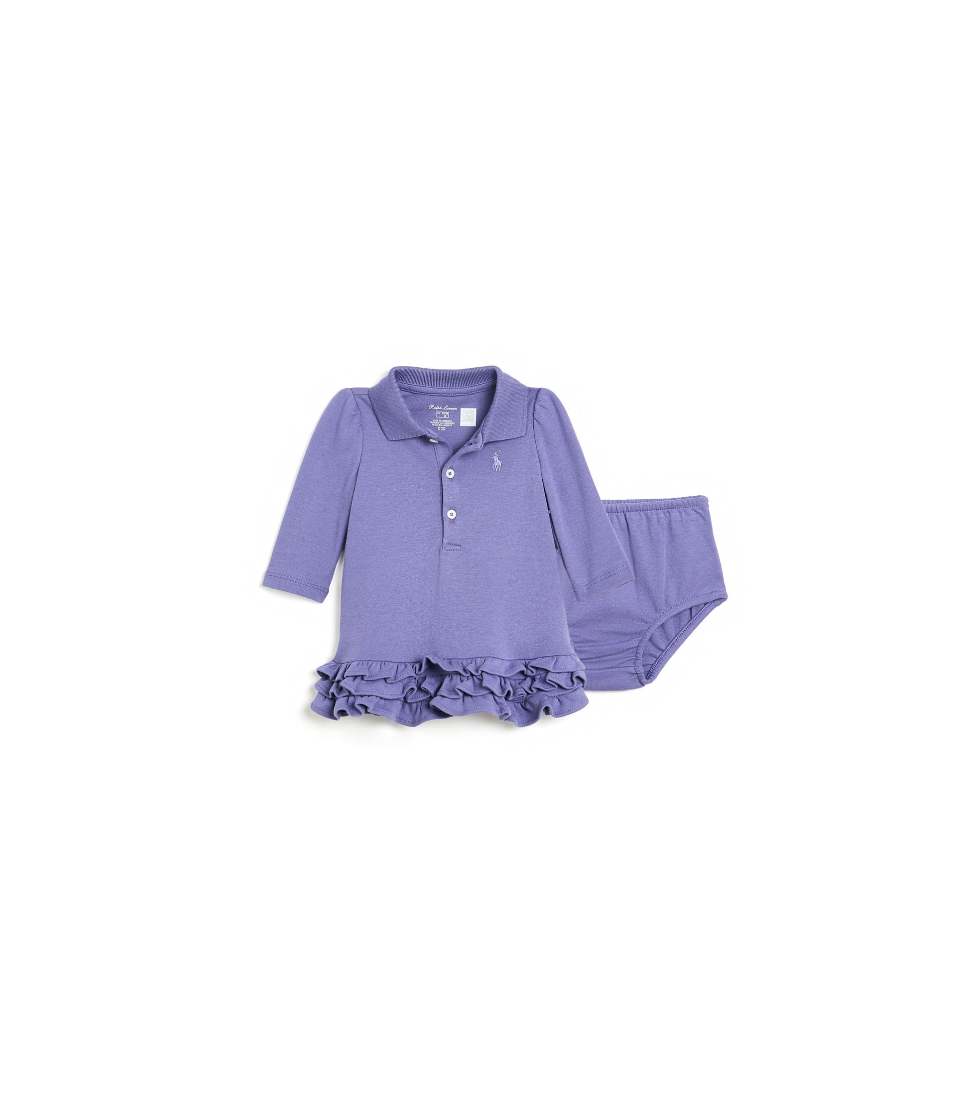 Ruffled Soft Cotton Polo Dress & Bloomer (младенец)
