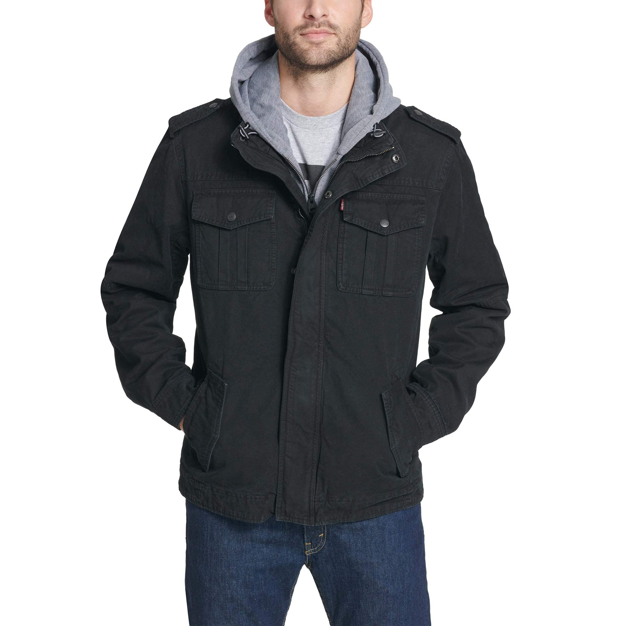 Levi's Washed Cotton Hooded Military Jacket
