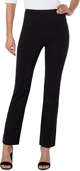 Pearl Pull-On Knit Full-Length Flare w/ Pin Tuck