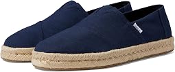 Navy Recycled Cotton Slub Woven