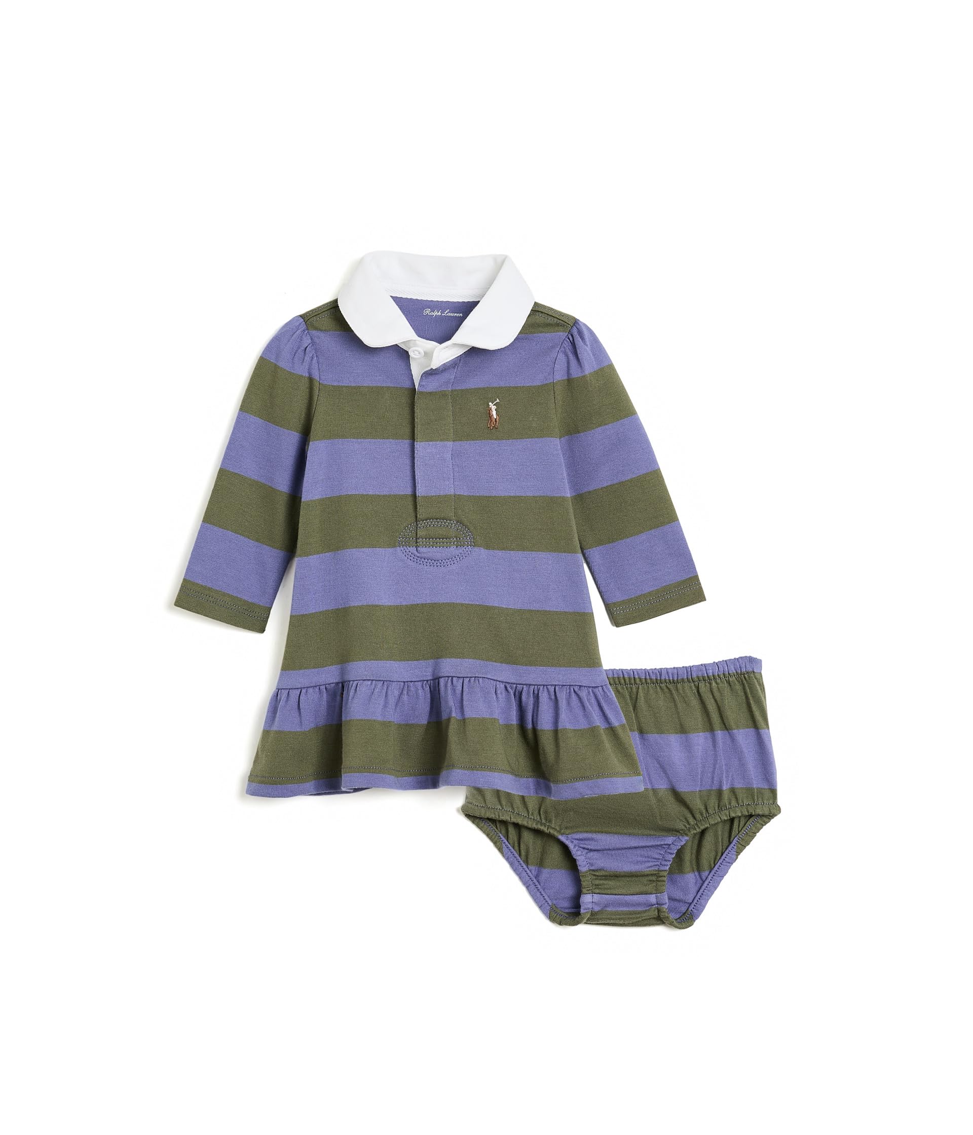 Striped Cotton Rugby Dress & Bloomer (Infant)