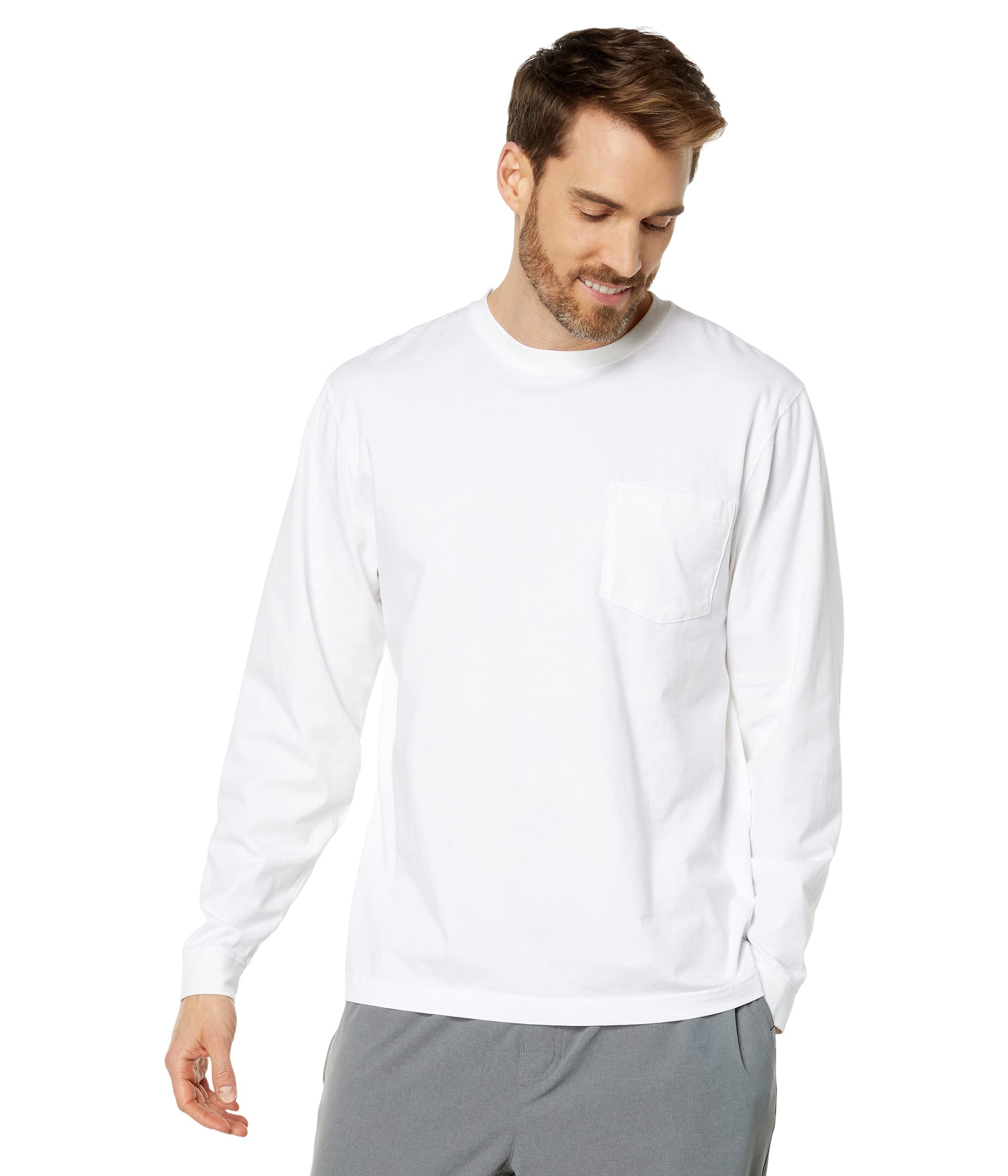 Carefree Unshrinkable Tee with Pocket Long Sleeve