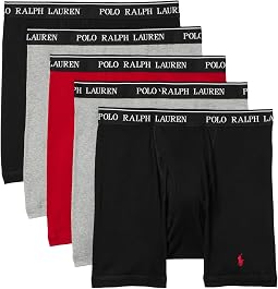 5 Pack Classic Fit Cotton Boxer Briefs