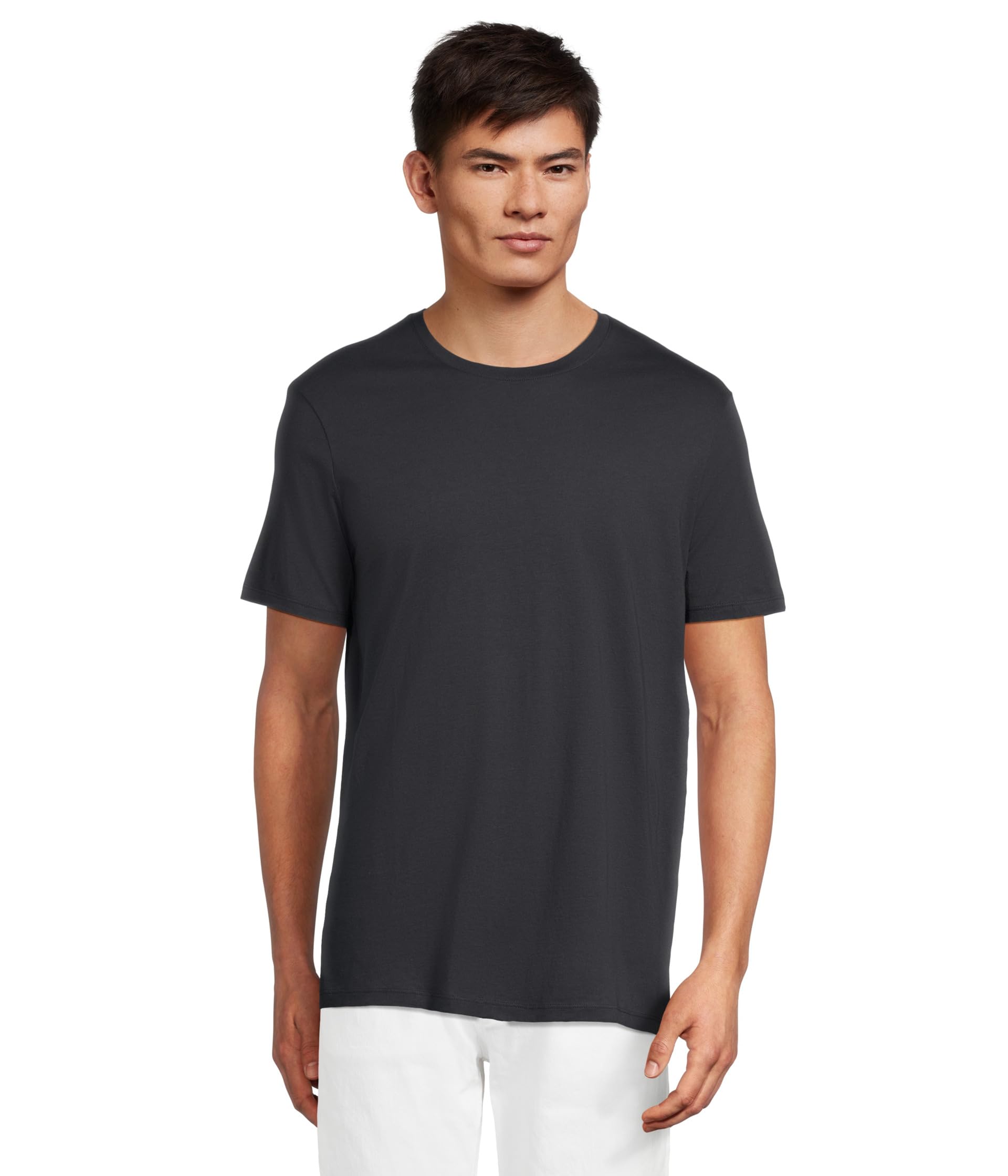 Crew Neck Tee with Small Logo Patch