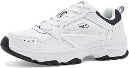 White/Navy Leather