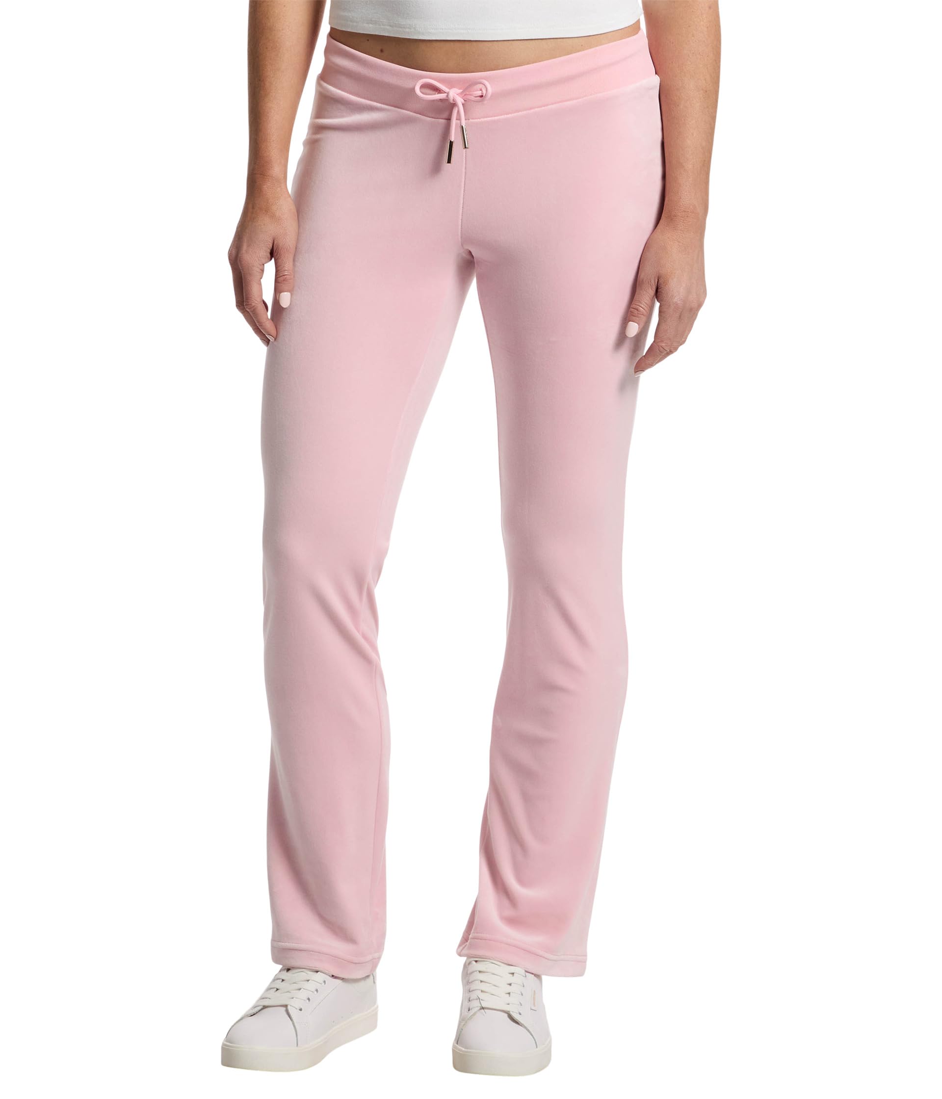 Rib Waist Velour Pants with Drawcord
